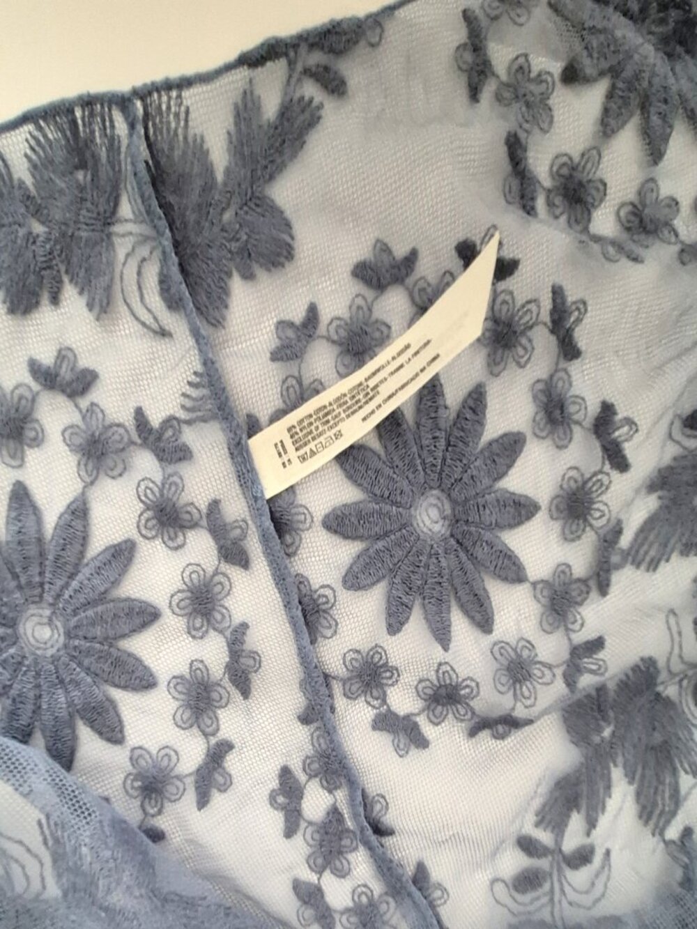 Free People Intimately Sheer Floral Lace Maxi Duster Slip Dress Blue Size M Rare - Picture 9 of 10